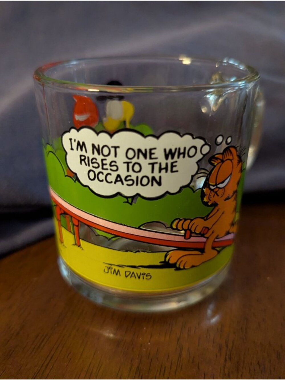 Vintage Garfield Glass Mug With Odie & Jim Davis Comic Strip Art